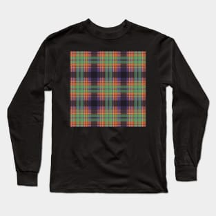 Halloween Themed Scottish Tartan Style Design Long Sleeve T-Shirt